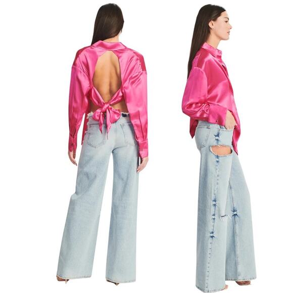 SER.O.YA Mel Top in Hot Pink NWT Size Medium - Picture 2 of 3